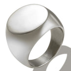 Stainless Steel High Polished Gold Plated Round Smooth Blank Signet Ring for Men Women Fast and Furious Ring Jewelry