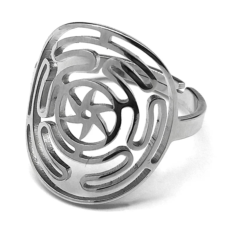 Hecate Wheel Pendant Necklace — Stainless Steel