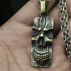 Military Tag Skull Pendant Necklace