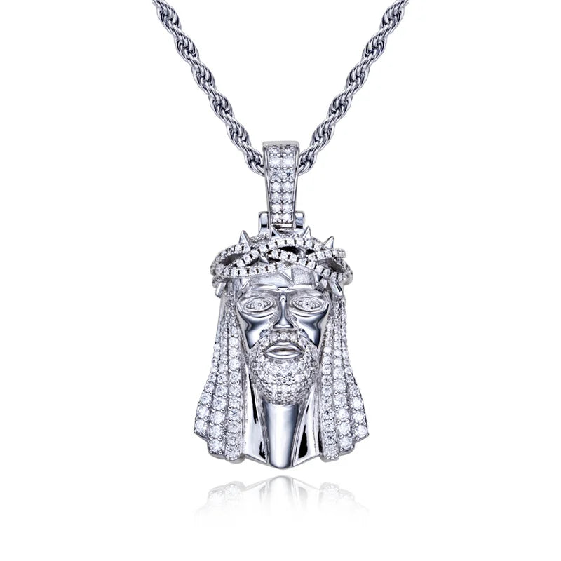 Iced Out Jesus Pendant — 925 Silver