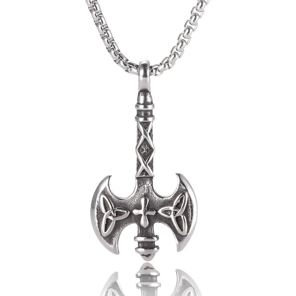 Titanium Steel Crusader Cross Necklace, Black Coated Sword Pendant, Adjustable 60cm Chain, Gothic Gift for Men Women