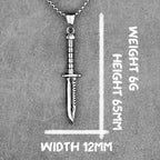 Knife Mens Long Necklaces Pendants Chain Punk Hip Hop Cool for Boy Male Stainless Steel Jewelry Creativity Gift Wholesale