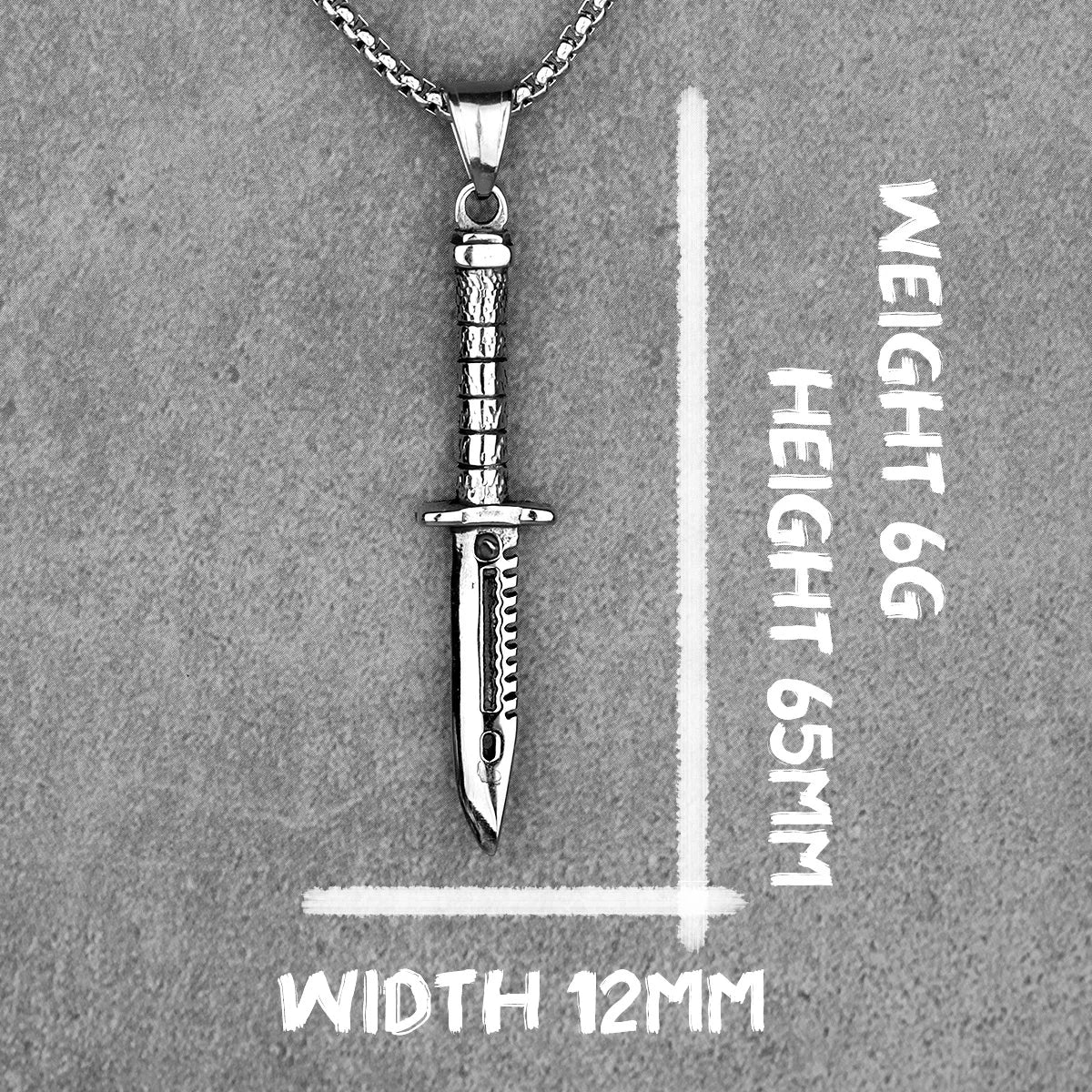 Knife Mens Long Necklaces Pendants Chain Punk Hip Hop Cool for Boy Male Stainless Steel Jewelry Creativity Gift Wholesale