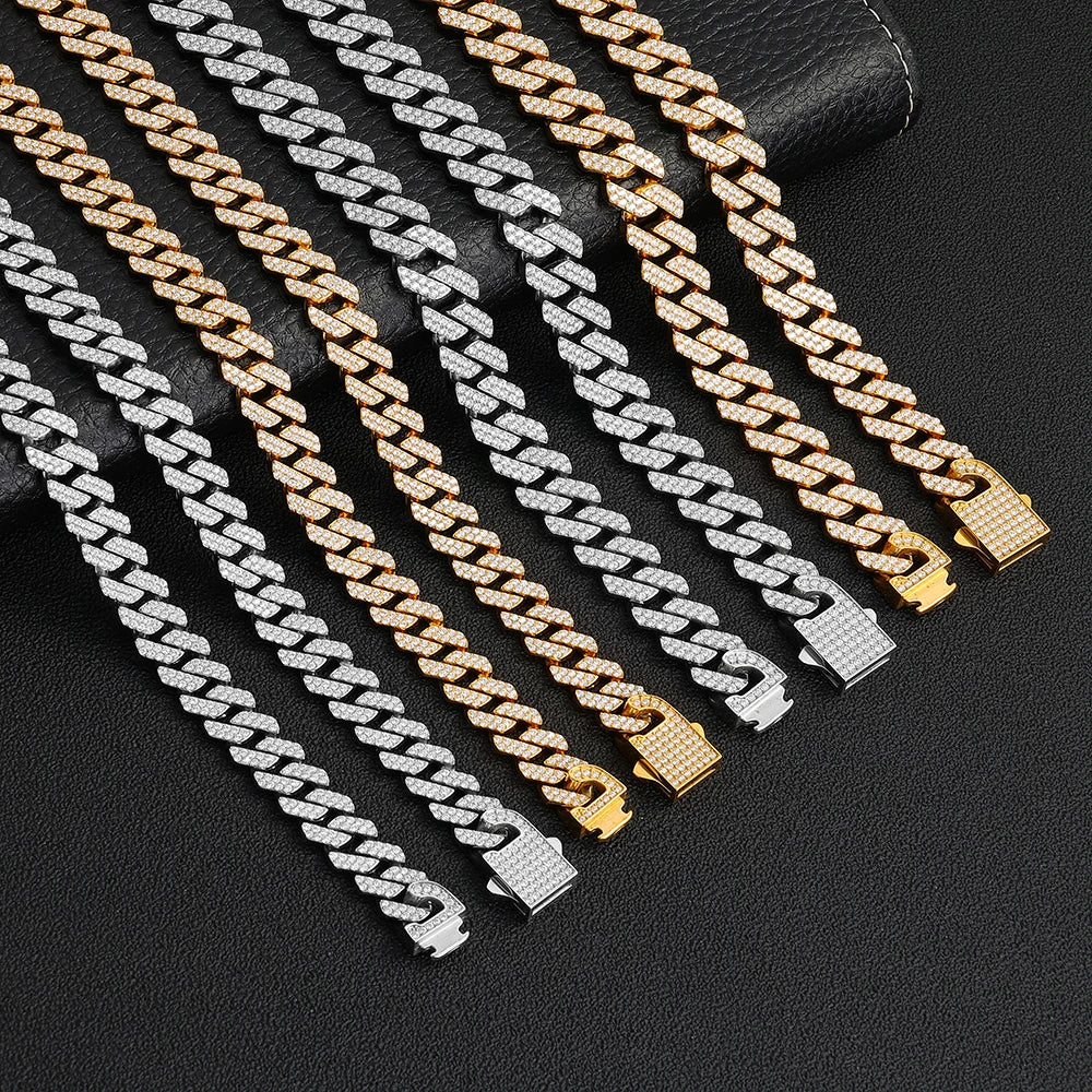Iced Out Miami Cuban Chain Bracelet — Stainless Steel