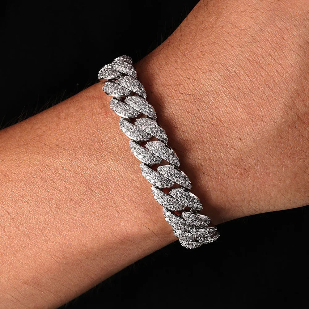 Iced Out Cuban Chain Necklace 13-18MM 2-3 Row