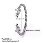My Shape Viking Animal Cuff Bangles for Men Punk Wolf Lion Leopard Skeleton Stainless Steel Bracelet Nordic Vintage