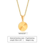 Sunburst Round Disc Pendant — Gold