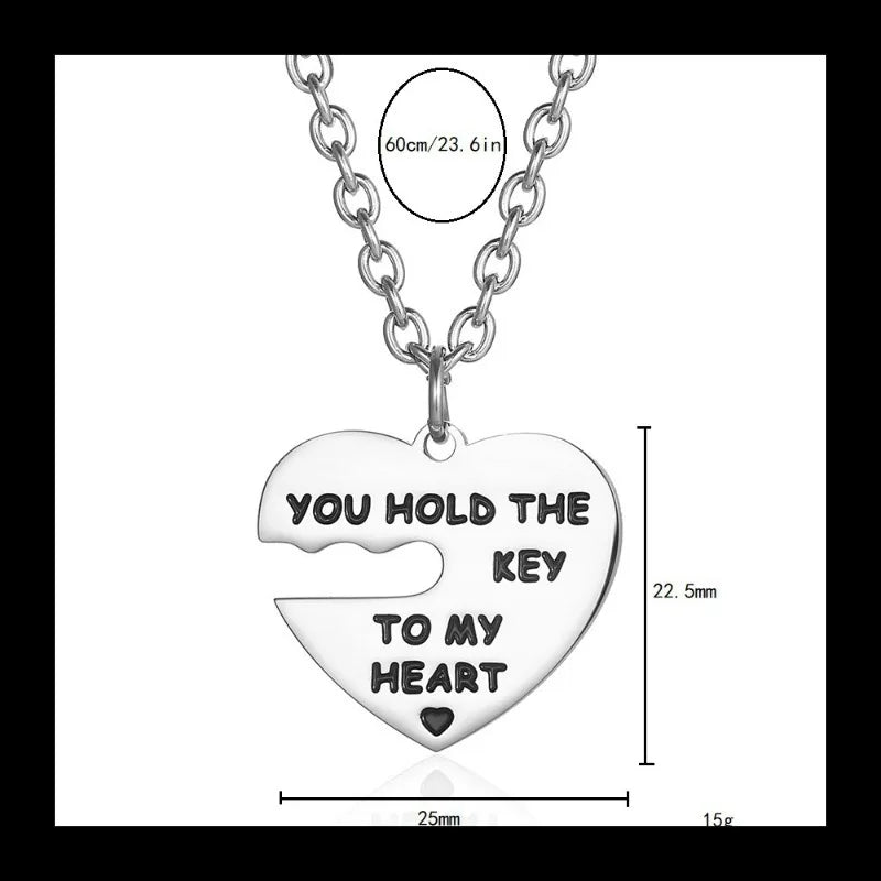 Heart Lock Pendant Necklace — Stainless