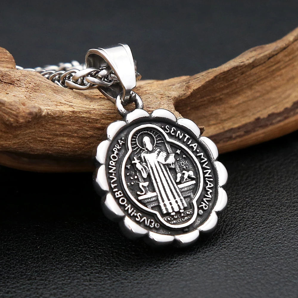 Saint Benedict Cross Pendant — Stainless