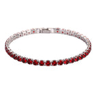 Luxury Hiphop Iced Out 4mm Cubic Zirconia Crystal Tennis Bracelets For Women Men Gold Color Silver Color Bracelet Chain Jewelry
