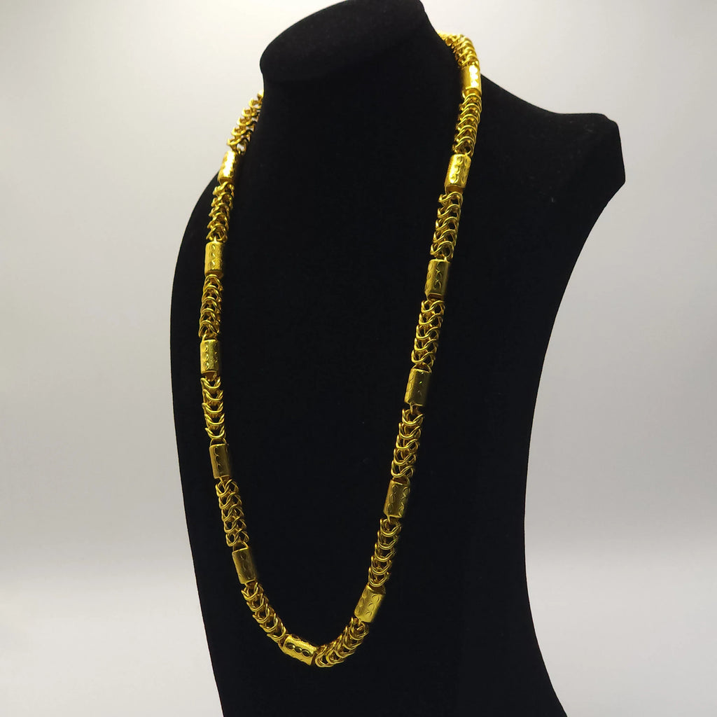 Luxurious 9999 24K real gold versatile dragon bone necklace fashionable men's and women's necklace gold jewelry