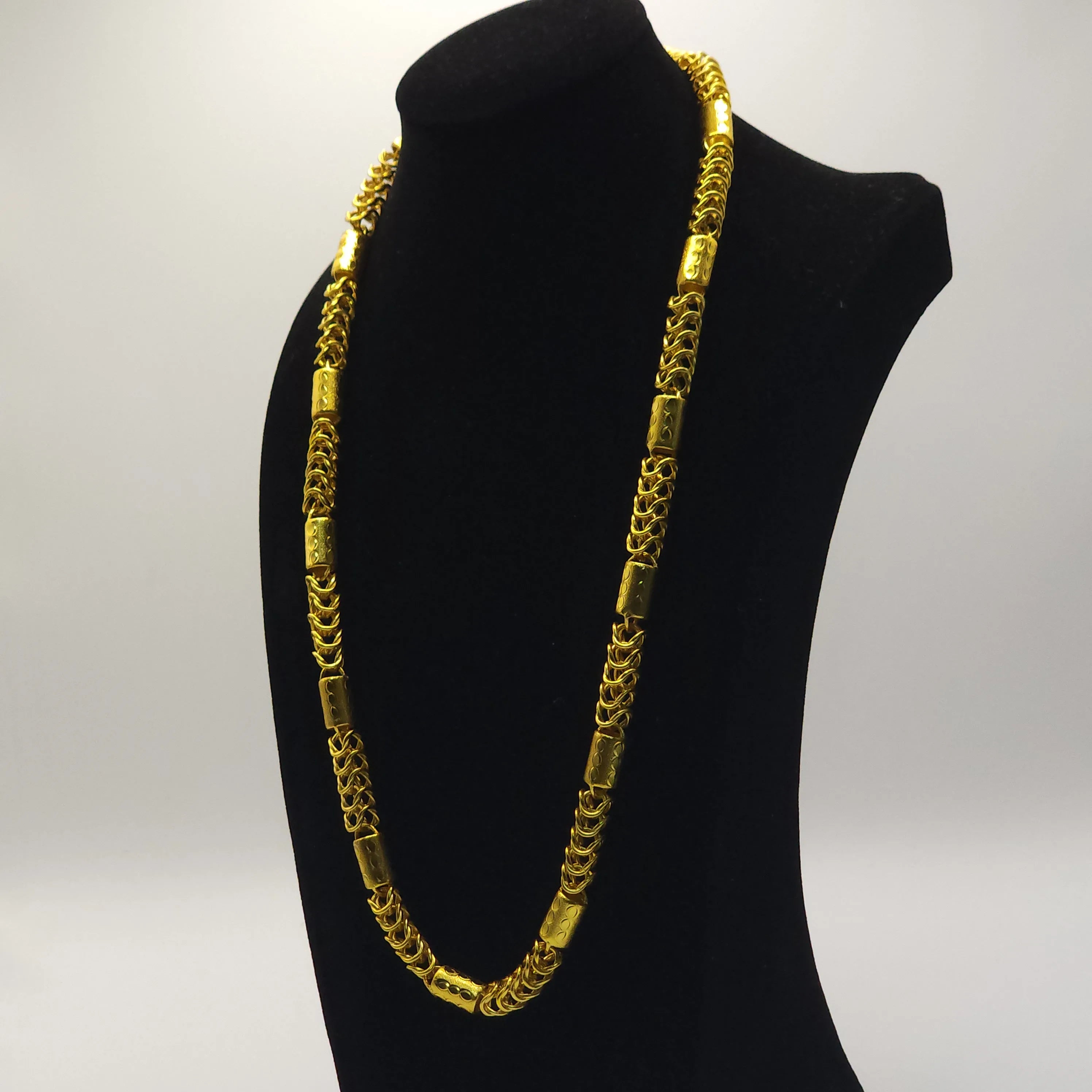 Luxurious 9999 24K real gold versatile dragon bone necklace fashionable men's and women's necklace gold jewelry