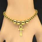Cross Ankh Gold Bracelet Egypt Egyptian Key Life