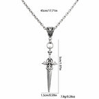 Gothic Medieval Sword Blade Pendant Necklace — Zinc Alloy