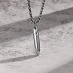 Hexagonal Geometric Pendant Necklace — Stainless Steel