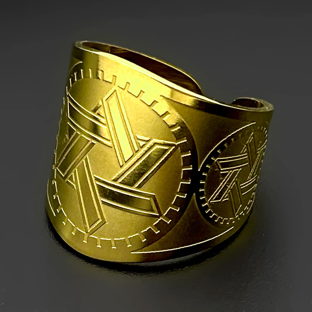 Judaism Israel Hexagram Jewish Magen David Wide Band Open Ring for Women Men Stainless Steel Star of David Finger Ring