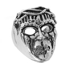 Robot Ghost Skull Open Ring — Stainless Steel