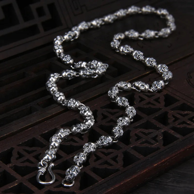 Vintage Skull 925 Silver Pendant Necklace
