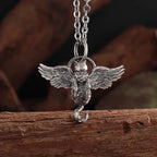 Cat Wings Animal Pendant Necklace — Silver