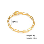 Paperclip Cable Chain Bracelet — Stainless Steel