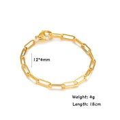 Paperclip Cable Chain Bracelet — Stainless Steel