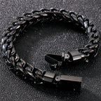 Luxury Gold Color Stainless Steel Bracelet for Men 10MM Square Franco Chain Men's Wrist Bracelets On Hand Jewellery