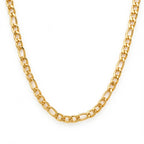 Necklace for man Stainless Steel Figaro Chain 58cm, Non-Tarnish NK 3:1 Link Necklace, Waterproof Minimalist Hip Hop Jewelry