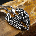 New 316L Stainless Steel Skull With Angel Wings Pendant Necklaces For Men Boys Gothic Hip Hop Biker Jewelry Gifts