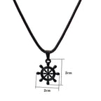 Marine Series Anchor Rudder Pendant Necklace Men Durable Wax Thread 24Inches Long Neck Jewelry Outdoor Surfing Beach