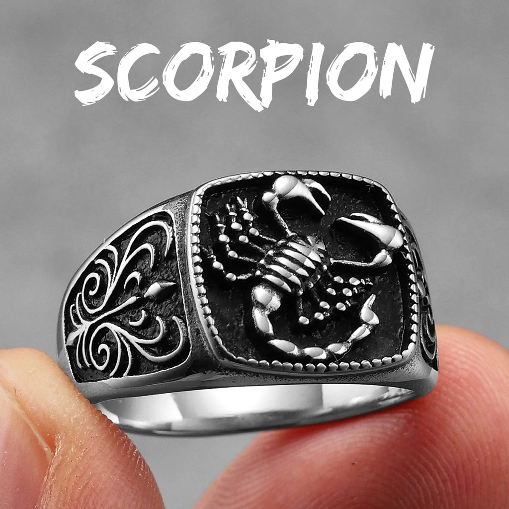 Scorpion Carving Stainless Steel Men Rings Punk New In For Male Women Fashion Jewelry Creativity Gift