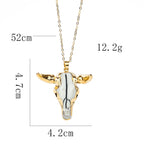 Horned Bull Head Satan Amulet Pendant Necklace — Zinc Alloy