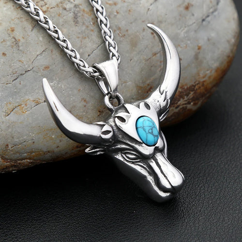 Bull Head Steel Pendant Vintage Punk Zodiac