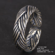 Silver-Tone Viking Braided Band Ring