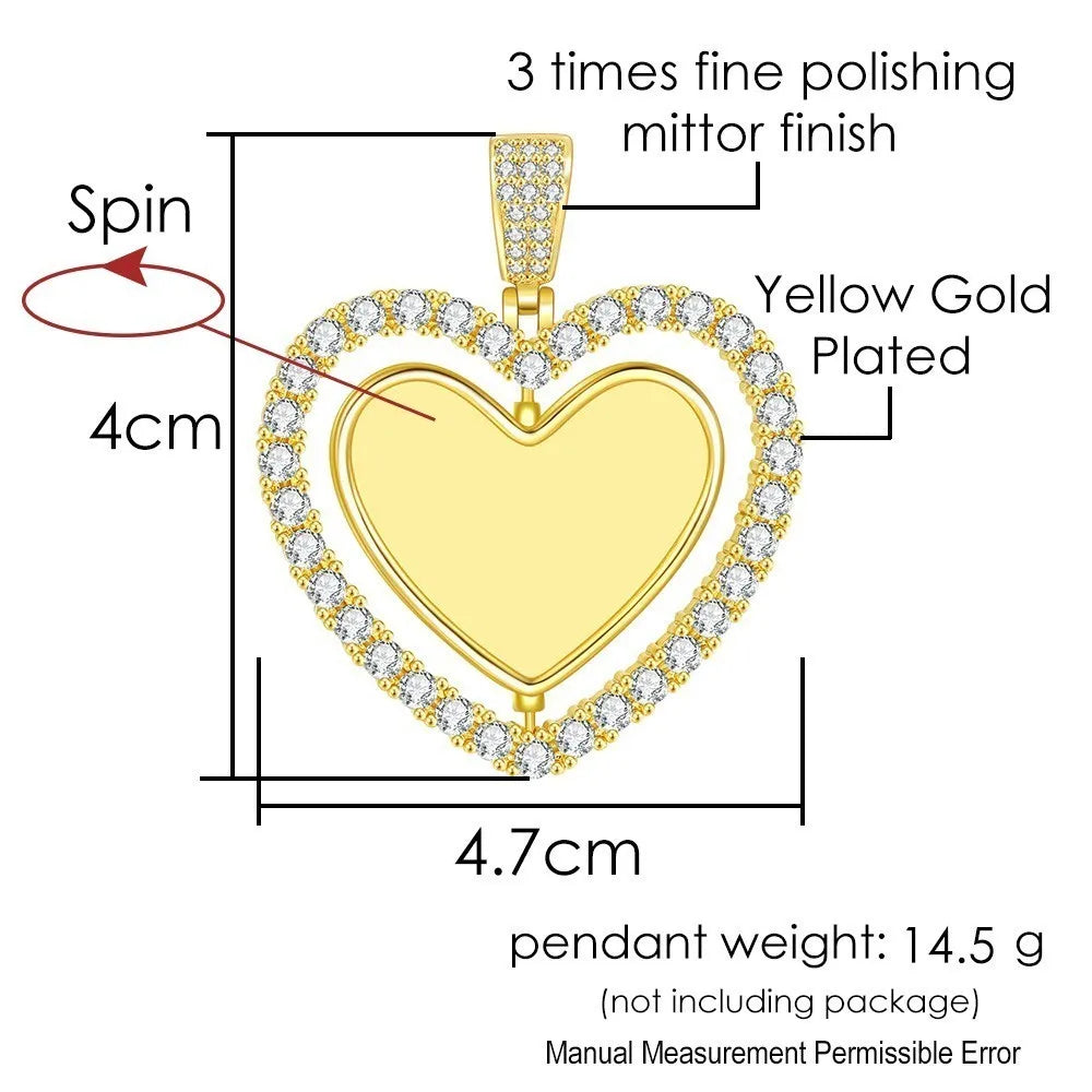 Heart Photo Pendant Necklace Memory