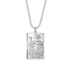 Dawapara The Major Arcana Tarot Cards Vintage Amulet Pendant Necklaces Box Chain Men Jewelry Stainless Steel Golden