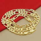 Hot new 18K gold Necklaces 20 Inches Classic 8MM sideways chain Necklace for Men fashion Jewelrys Gifts Wedding party