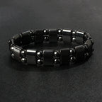 Hematite Therapy Stretch Bracelet — Mixed Metal