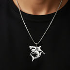 Hip Hop Silver Color Great White Shark Pendant Necklace For Men Stainless Steel Jewelry Gifts