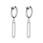 Fashion Stainless Steel Blade Earrings Vintage Razor Hollow Drop Earrings Women Men Punk Jewelry Hip Hop Street Dangle