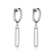 Fashion Stainless Steel Blade Earrings Vintage Razor Hollow Drop Earrings Women Men Punk Jewelry Hip Hop Street Dangle