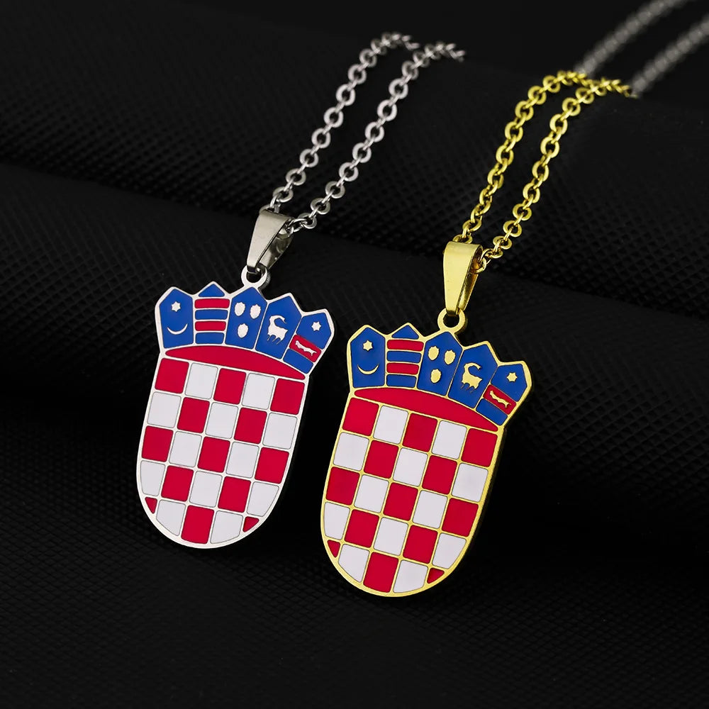 Croatian Insignia Pendant Necklace — Stainless Steel