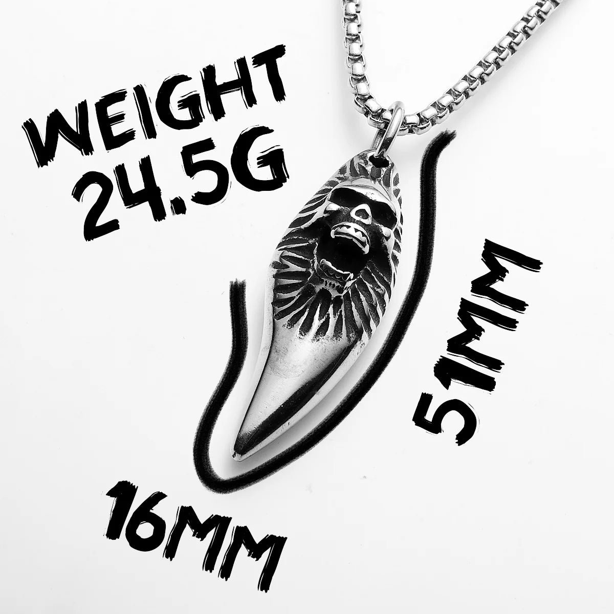 Cross Skull Pendant Necklace Stainless Steel