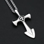 Templar Cross Steel Pendant Vintage Punk Knight