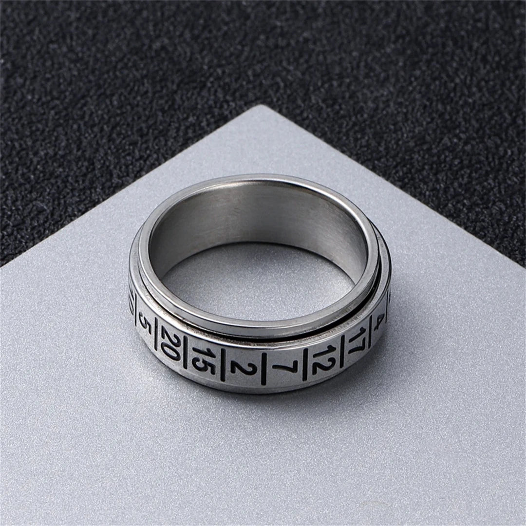 Rotatable Arabic Numeral Ring — Anti-Anxiety, Stainless Steel