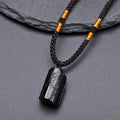 Black Tourmaline Stone Pendant Necklace