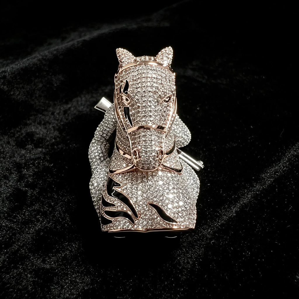 LYEE CYEE Luxury Hip Hop Style Yuan Ma Combination Gorilla Animal Pendant Can Be Paired with Cuban Chain Rap Singer