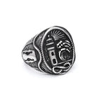 Viking Odin Compass Ring — Stainless Steel