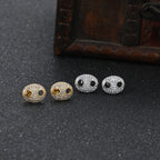 Iced Out Pig Nose Stud Earrings Stainless Steel