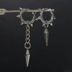 Punk Gothic Spike Asymmetric Dangle Hoop Earrings