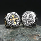 Saint Benedict Cross Ring — Stainless Steel